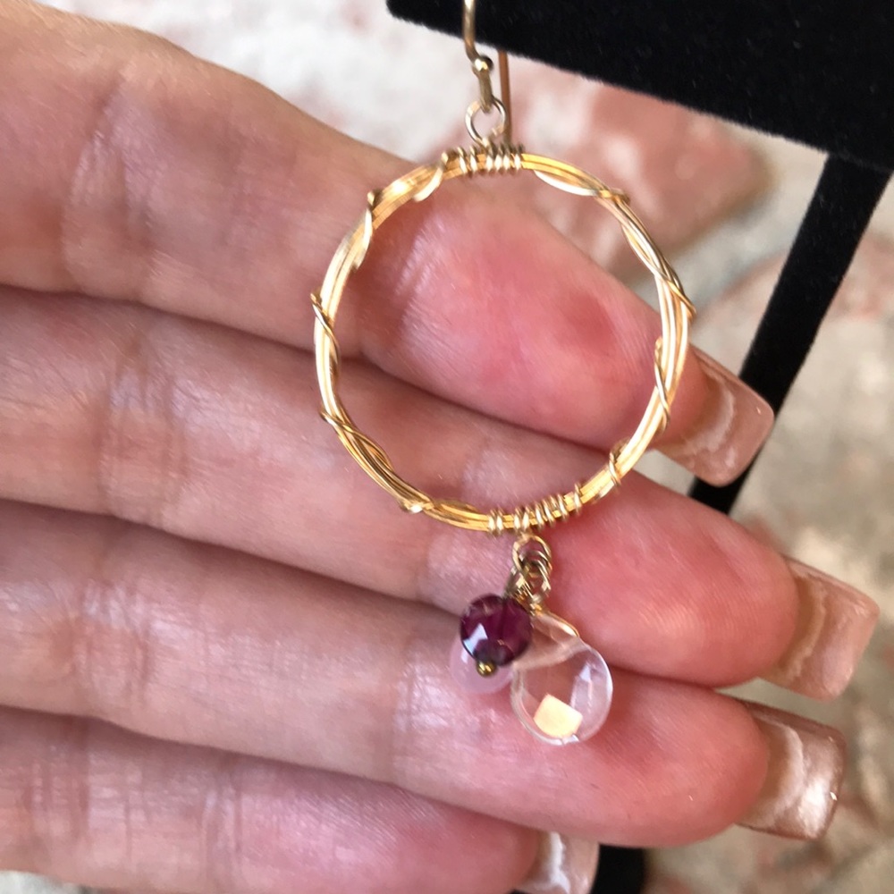 Vermeil Genuine Gemstone Earrings - Picture 2 of 3